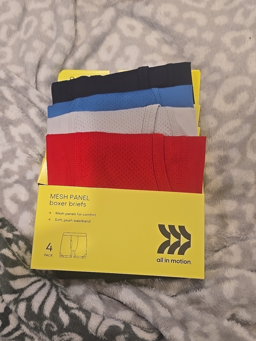 ❤️10/$30 New all in motion Kids Mesh Panel Boxer Briefs - Red, Gray, Blue, Black